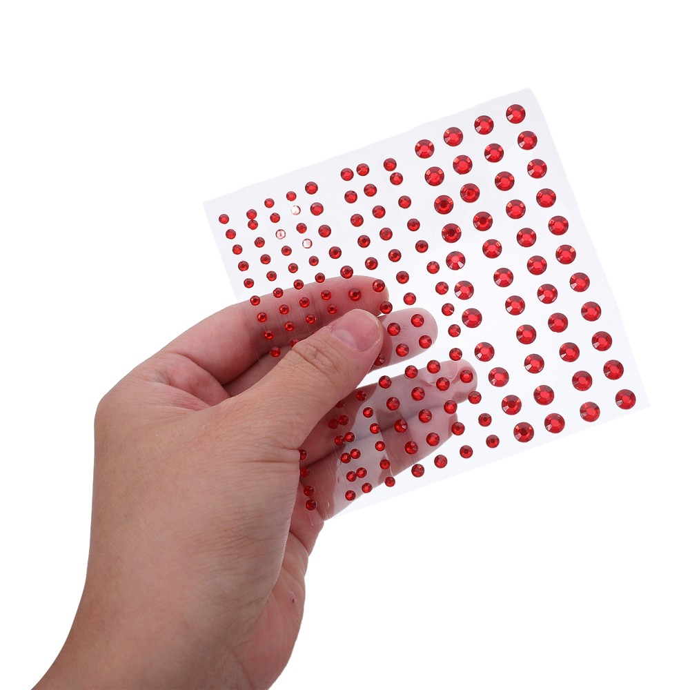 20Pcs Durable Red Acrylic Nail Stickers Self Adhesive Flatback Charms
