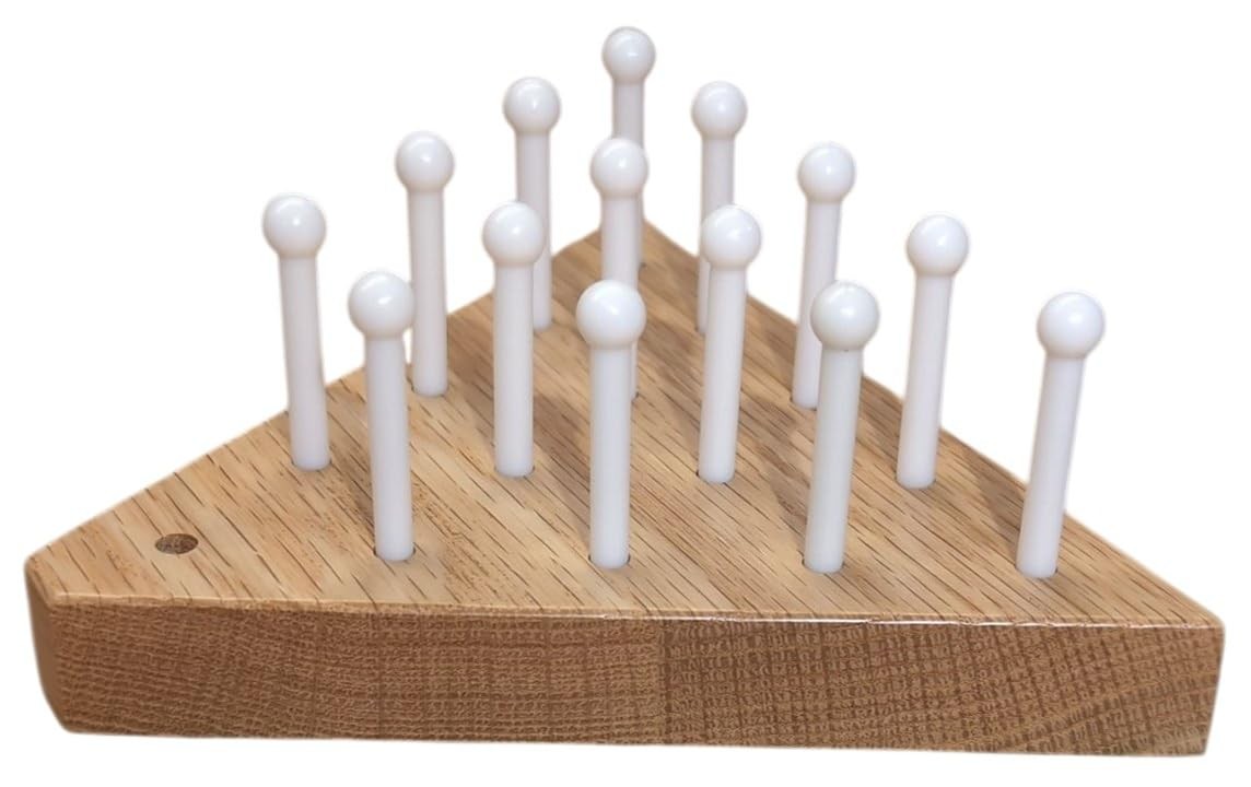 Solid Oak Wooden Peg Game Tricky Triangle, Classic Small, Natural
