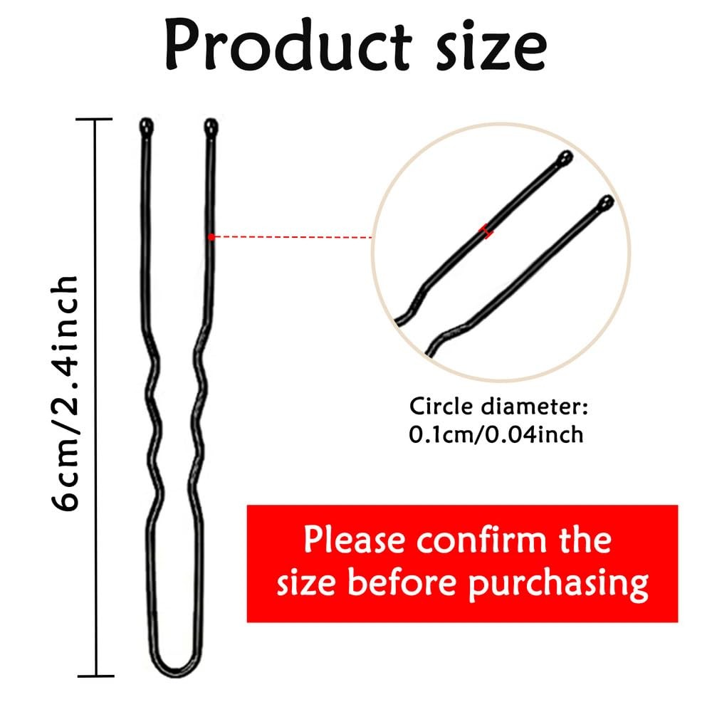 330 Count U Shaped Hair Pins for Buns, 1 (Pack of 330), Black(2.4Inch)