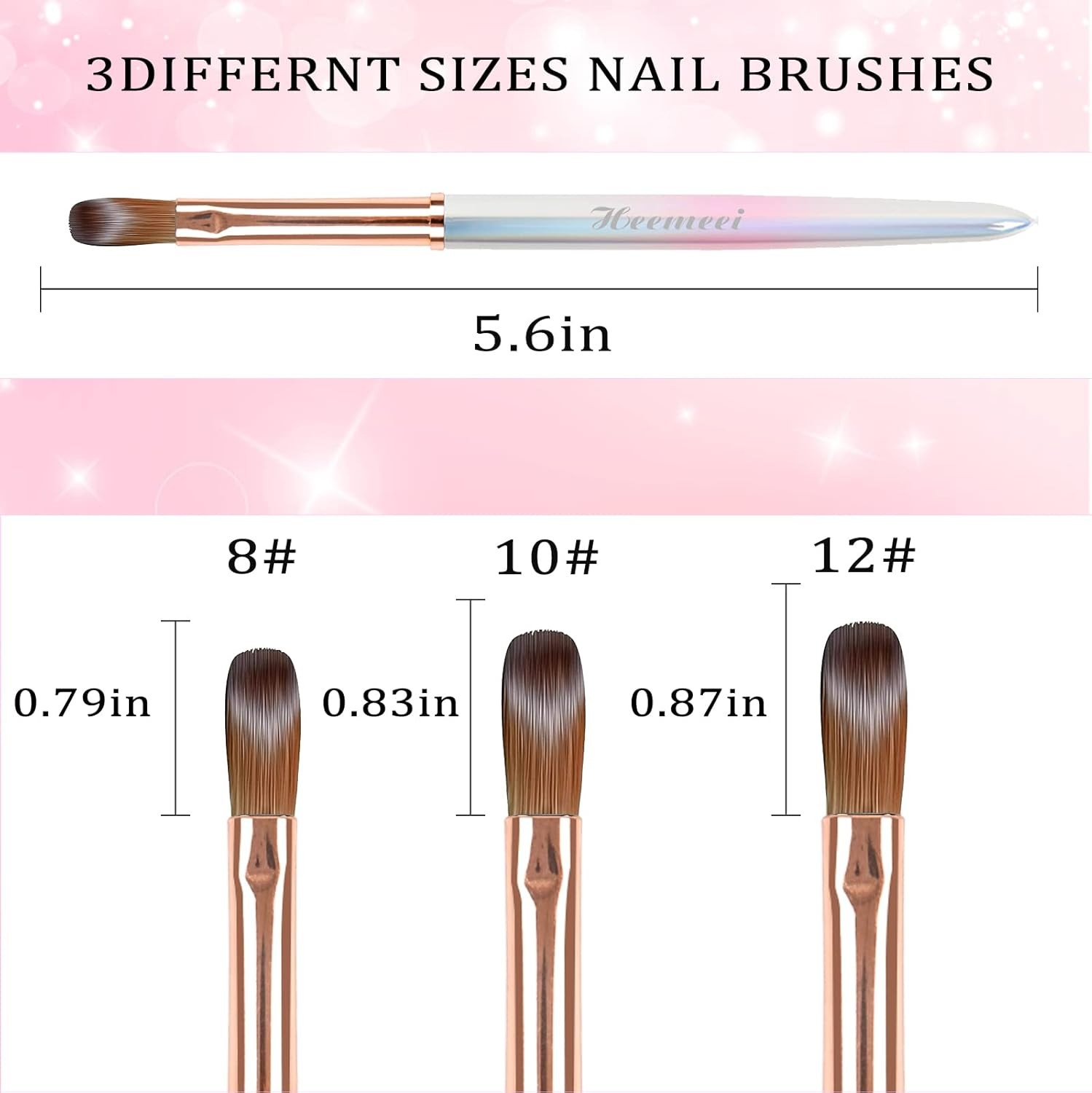 Acrylic Nail Brush Size 10, e Koliy Nail Art Brush, Sturdy
