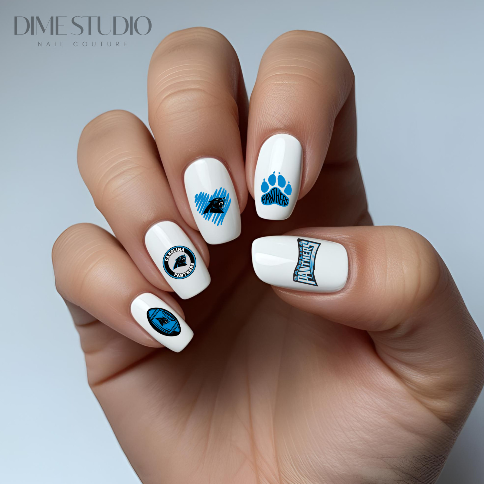 Carolina Panthers Football Nail Decals Water Transfer Nail Art