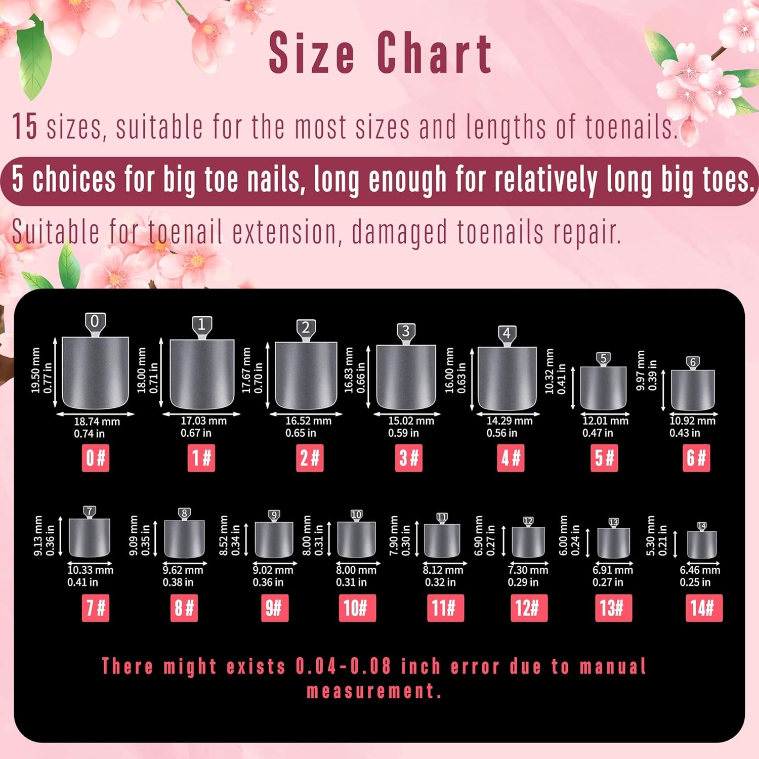 Sharp Square Toe Nail Tips 240 Piece Assortment, nail tips