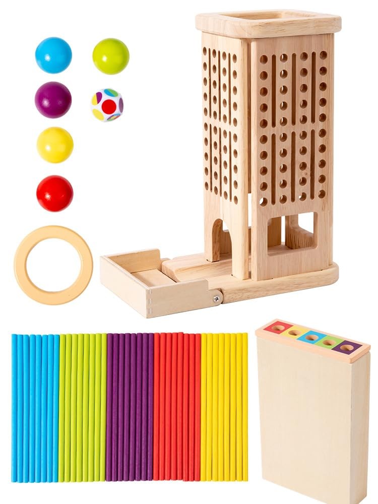 Montessori Game 3.7 inches (W) x 8.35 (L), Red, Blue, Green, Yellow