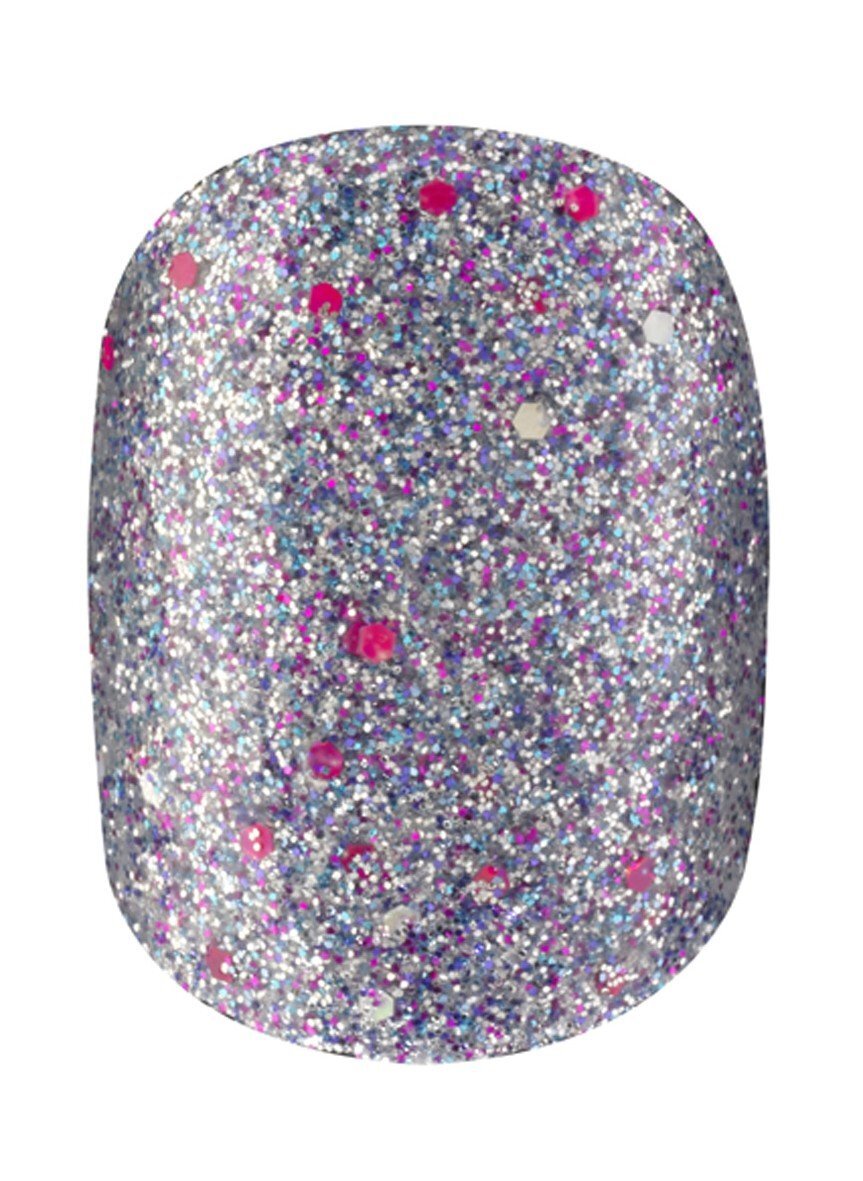Elegant Touch Glitter Razzle Dazzle, Acrylic Press-On False Nails, Short Length