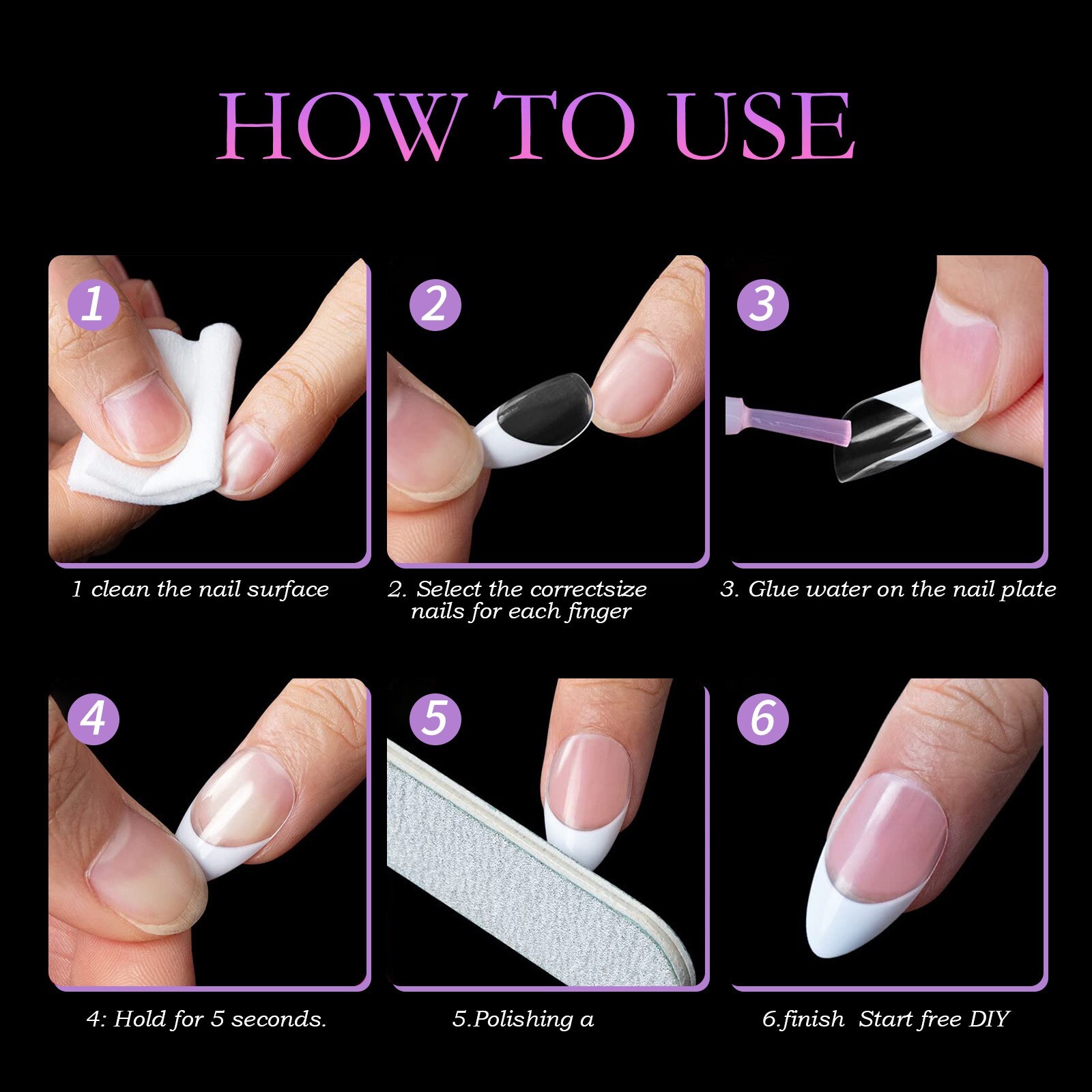 Acrylic False Nail Tips Full Cover Ballerina Stiletto French Nail Art Manicure