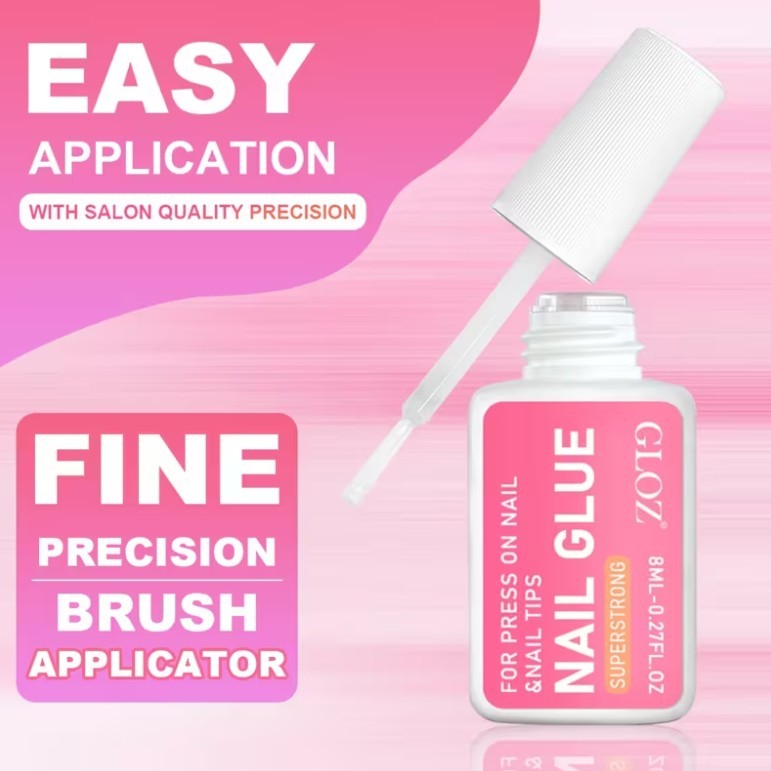 Nail Bond Glue 3-Pack Super Strong Brush On Glue For Press-On Tips Acrylic Nails
