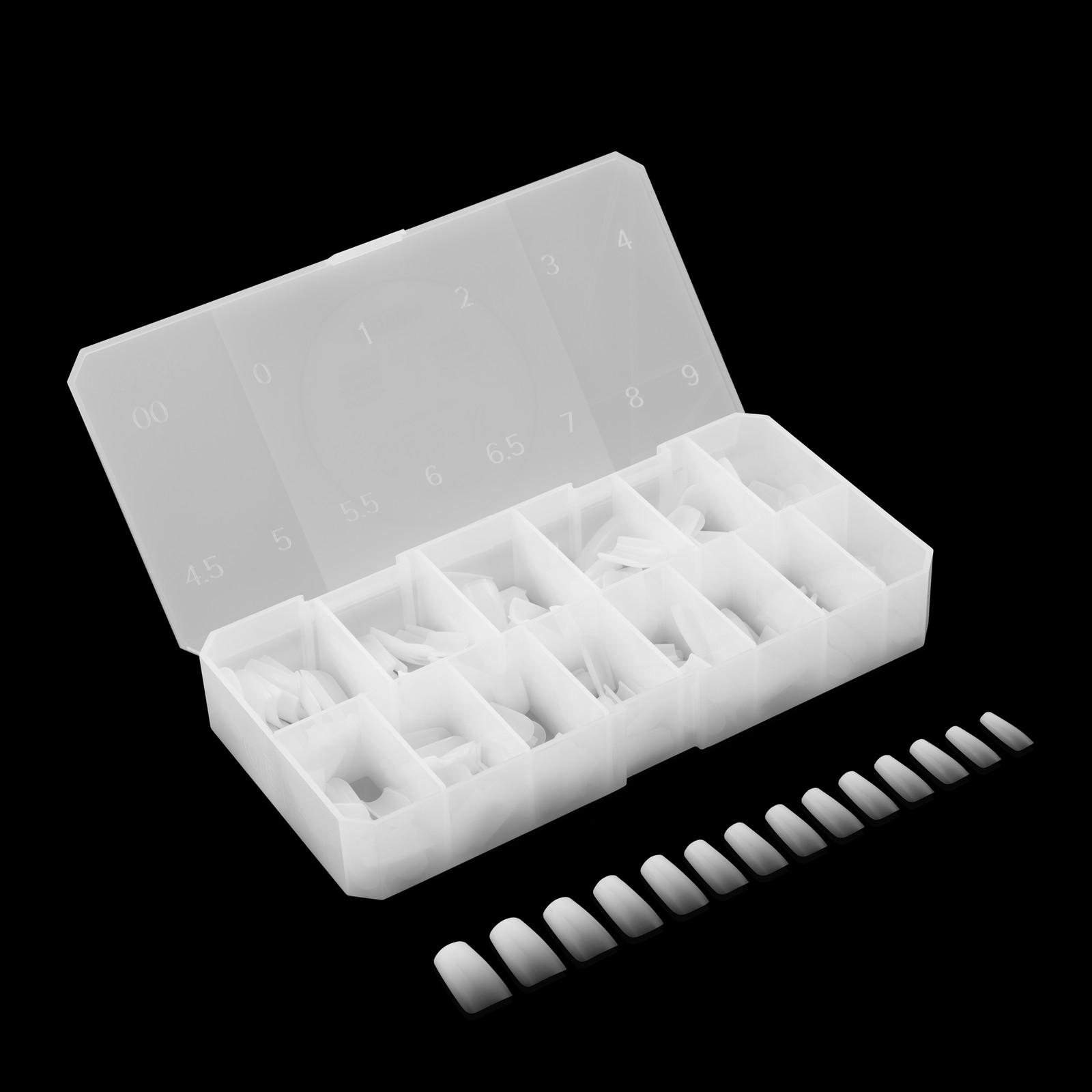Apres Gel-X Ombre Natural Square Medium Tips Box 14 Sizes 210pc