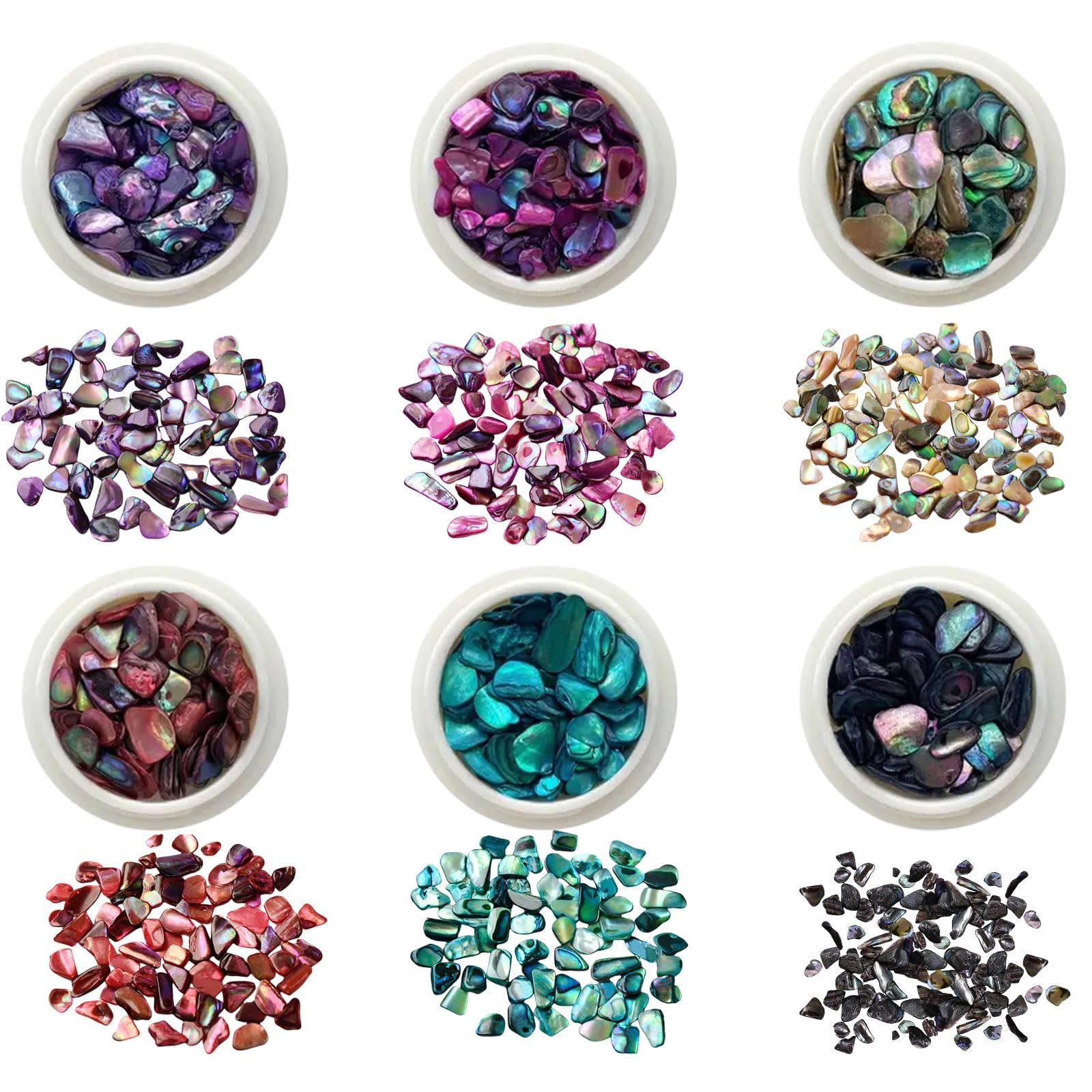 Abalone Shell Flakes for Nail Art, Mixed Size 3D Abalone Shell Fragments for …