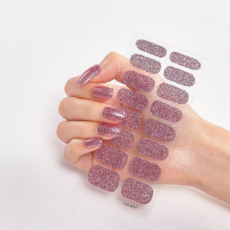 Nail Sticker Shiny Design Full Beauty Stickers for Nails Decals Plain
