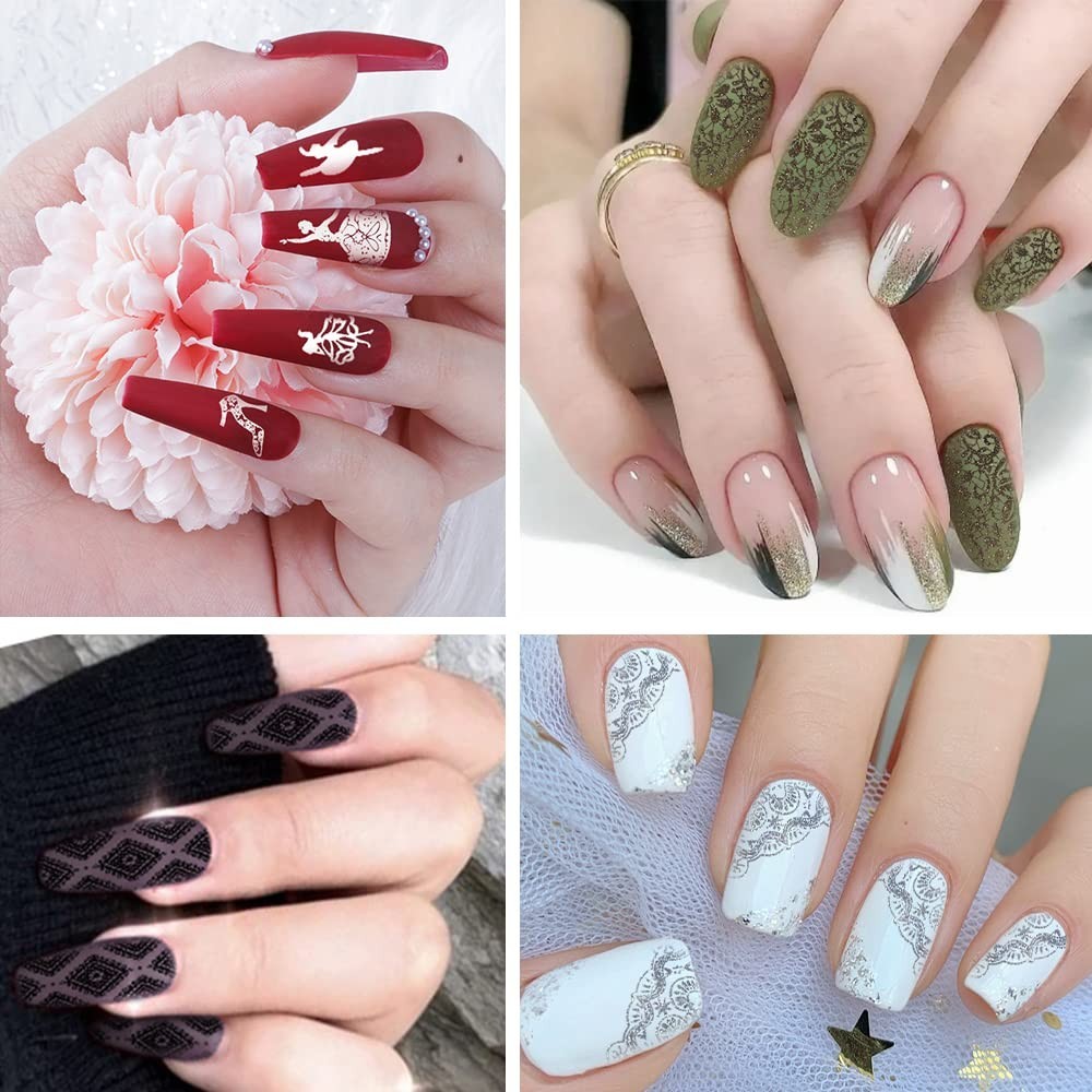 5pcs Nail Stamping Plates 1 Stamper 1 Scraper Lace Flower Animal Pattern