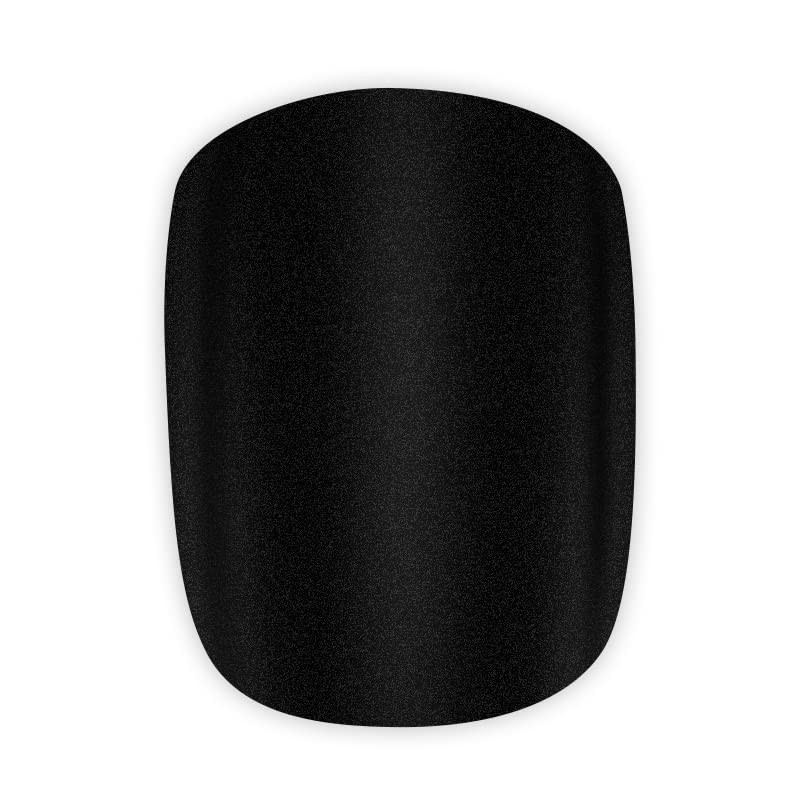 Trendy 24 Pack Black Fake Gel Nails – Full Cover Round Design for Daily Glam
