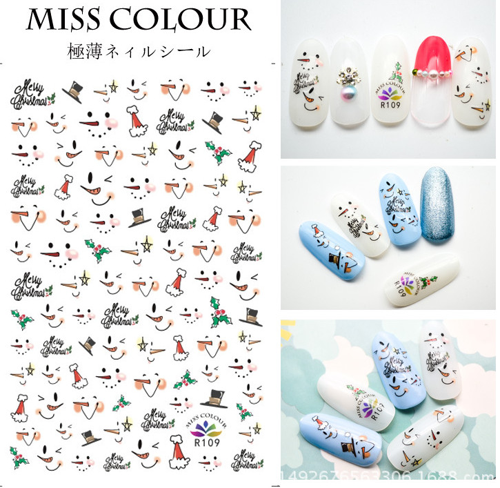 Nail Stickers Nail Art Decal Waterproof Christmas Snowflakes Santa Reindeer NS2