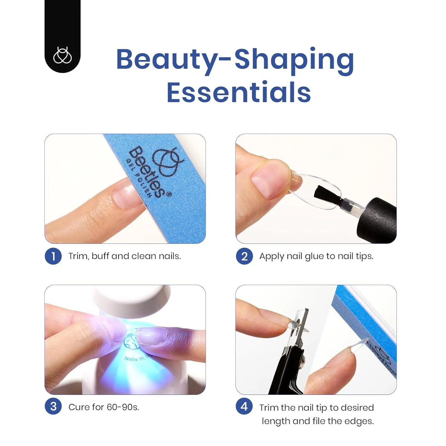 Short Almond Nail Tips Extension Set 240 Pcs With 9 In 1 Glue And UV LED Lamp