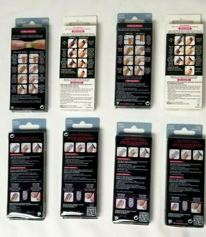 Kiss Nail Dress Polish Strips Applique Apps Stickers Wrap (6 pack- Random Mix)