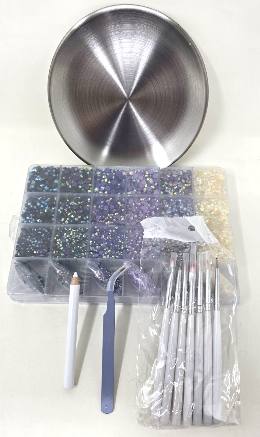 Rhinestones for Crafts Kit Jelly AB for Tumblers for Nail Art Brushes Tweezers