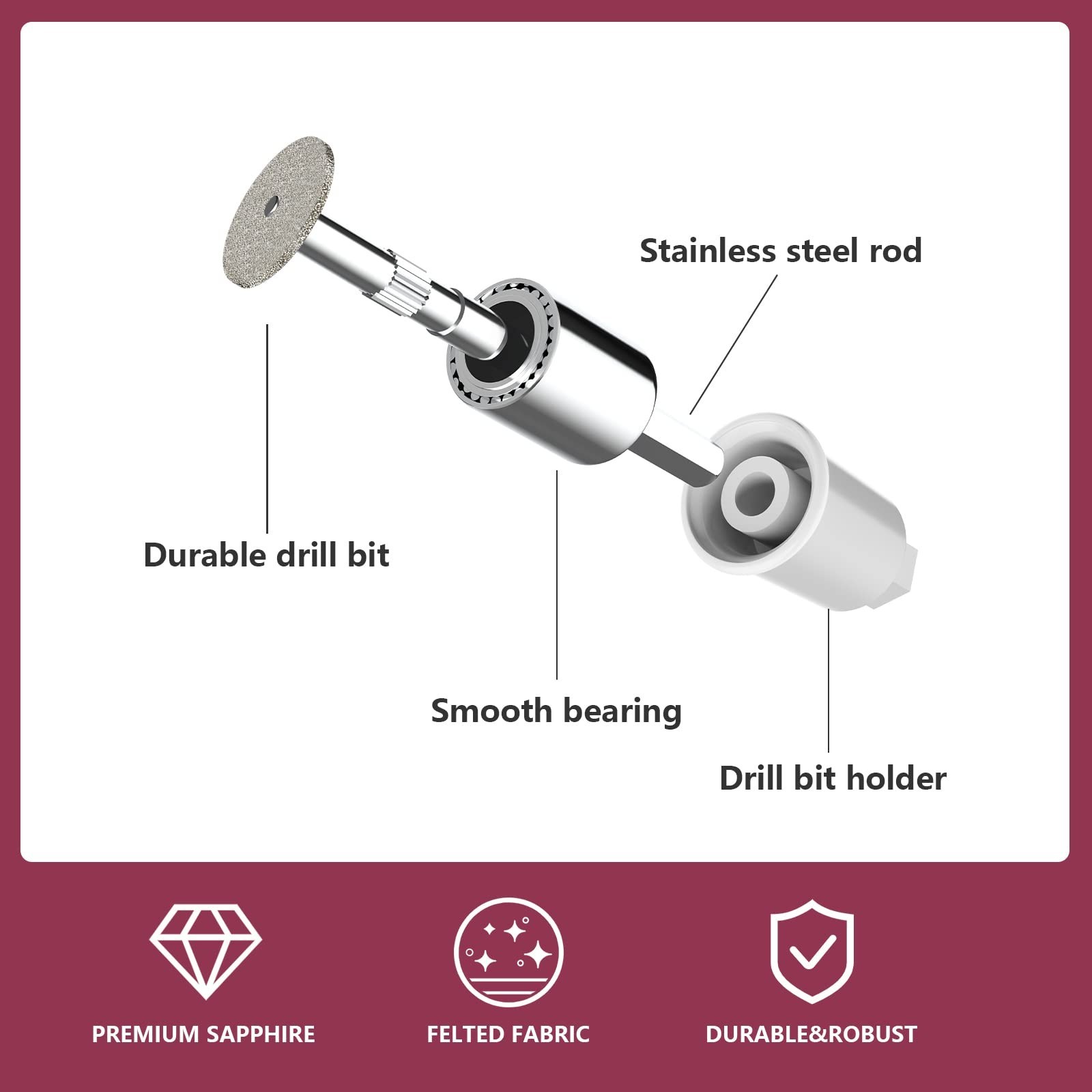 Sapphire Wheel for Filling and Shaping Nails to Reduce Length, Nail Drill Rep…