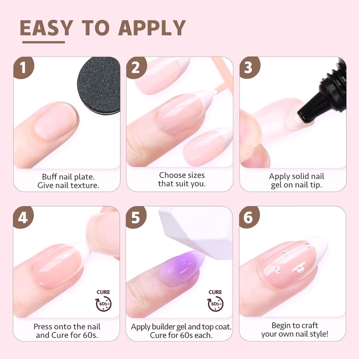 Trendy 24 Pcs Square Press on Nails – Long Acrylic Tips for Effortless Glam