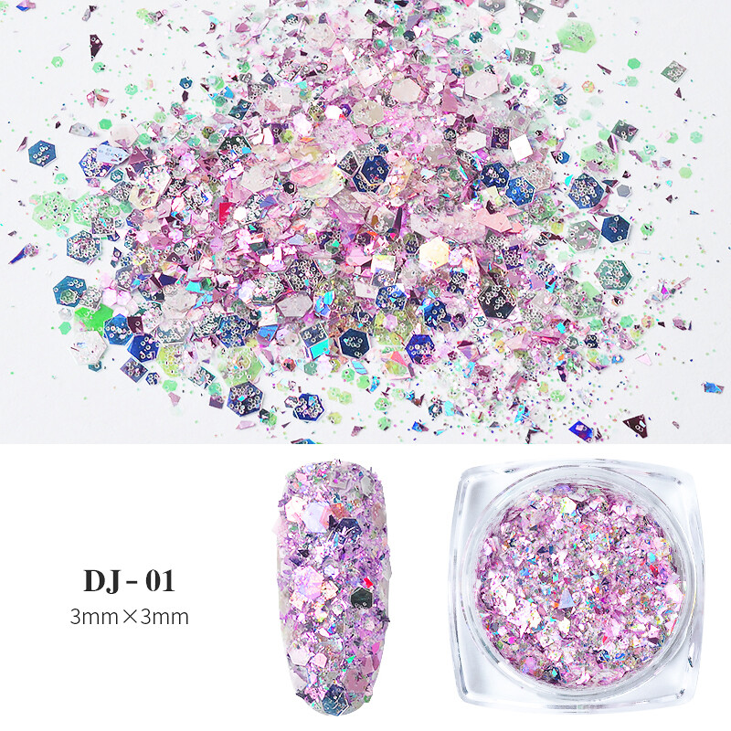 12 Colors Glitter Powder Dust Nail Art Nail Art Sequin 3D Decoration Manicure