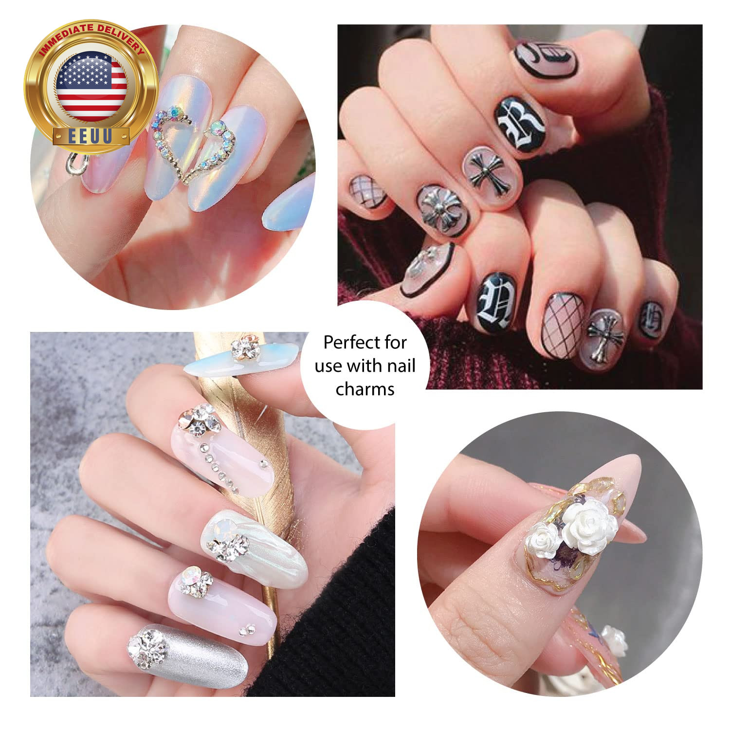 Nail Glue for Acrylic Nails and Nail Decorations, Long Lasting Professional Supe