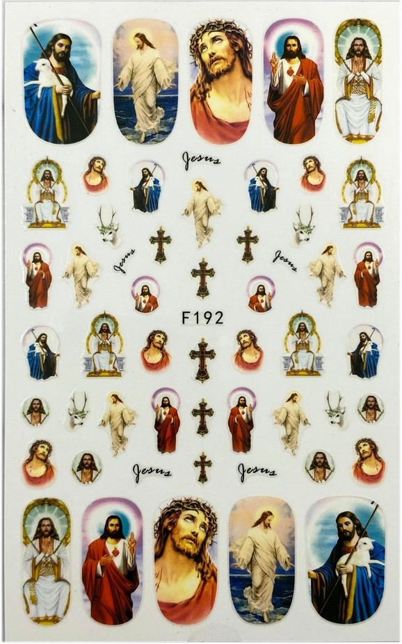 Nail Art 3D Decal Stickers Jesus cross F192