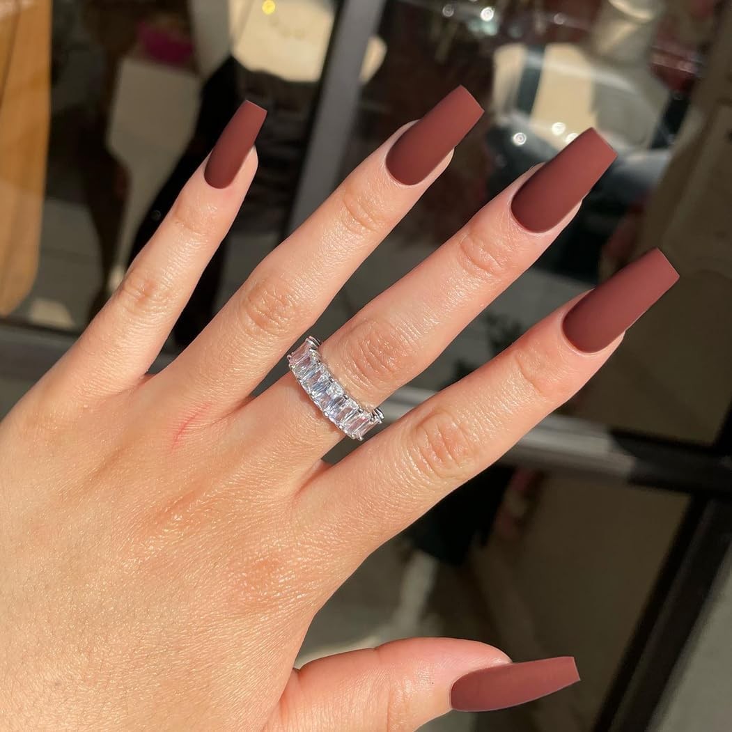 KQueenest Pastel Pink Press On Nails, Glossy Sheer Acrylic Nails for Women