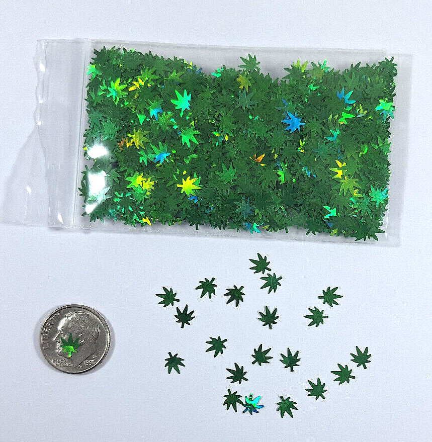 Weed Leaf Shaped Solvent Resistent Glitter For Nails-Resin-Tumblers-Art-Crafts