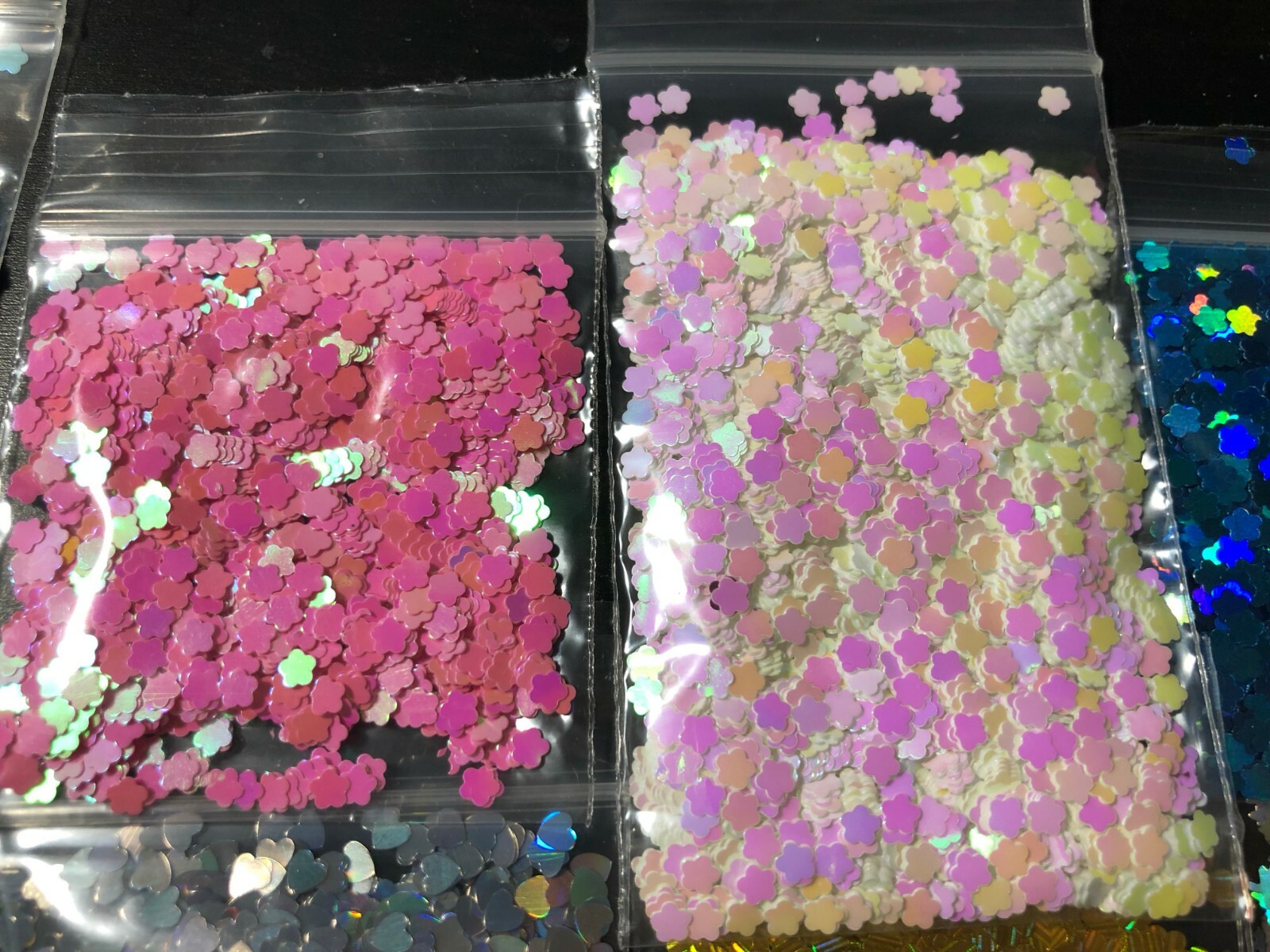 Solvent Resistant Flower/ leaf shape Glitter U Choose Color Nail Art Face Crafts