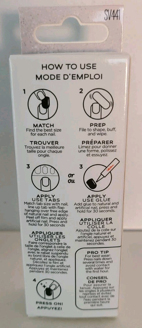 Sally Hansen Perfect Press-On Nails – Lost In the Frost | 30 Short Courts | NIB