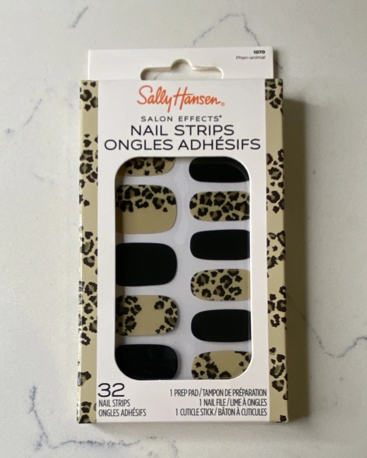 Sally Hansen Salon Effects Nail Polish Strips Leopard Print Black Beige 32ct