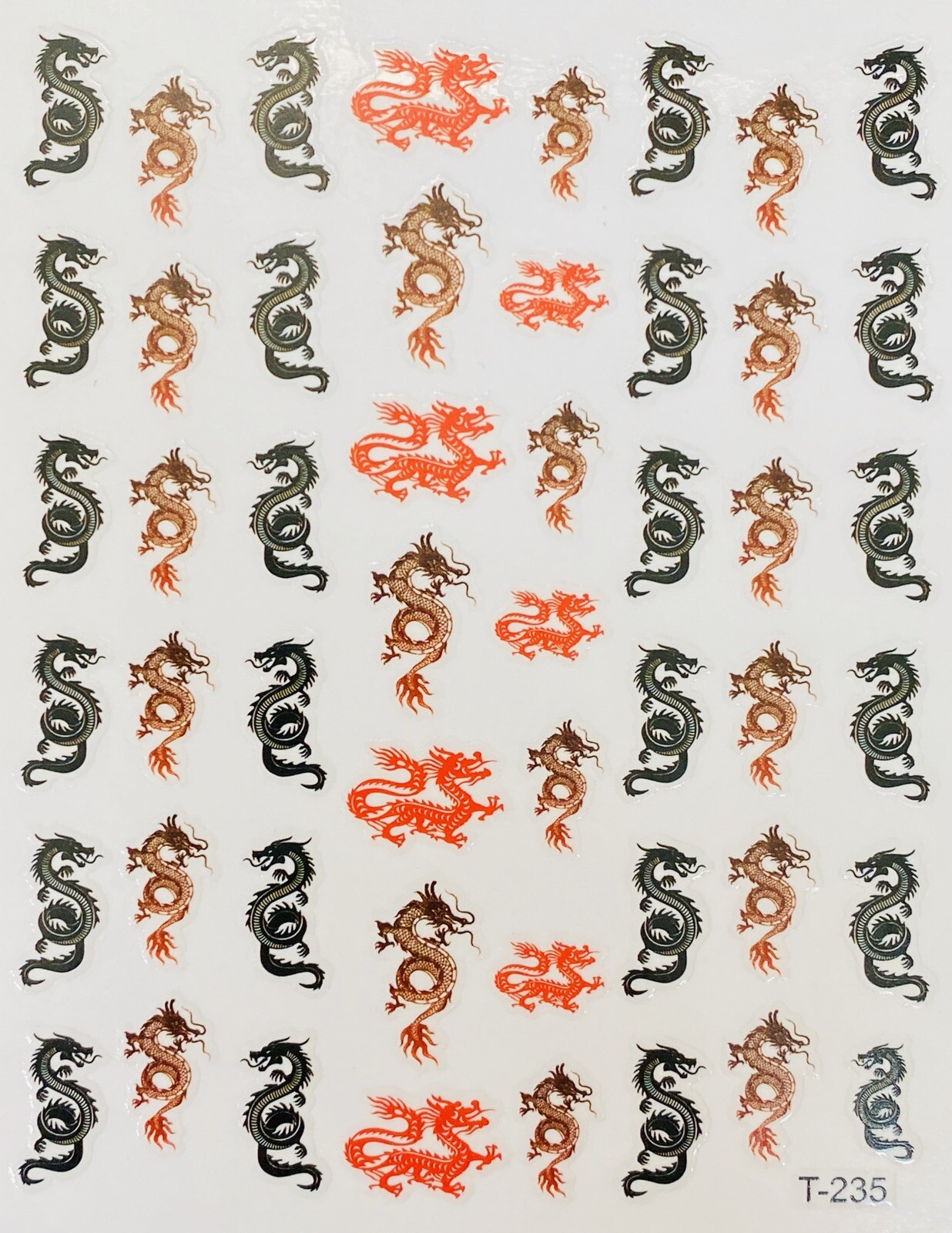 9 Packs Colorful Dragon Nail Sticker Nail art Nail Decal