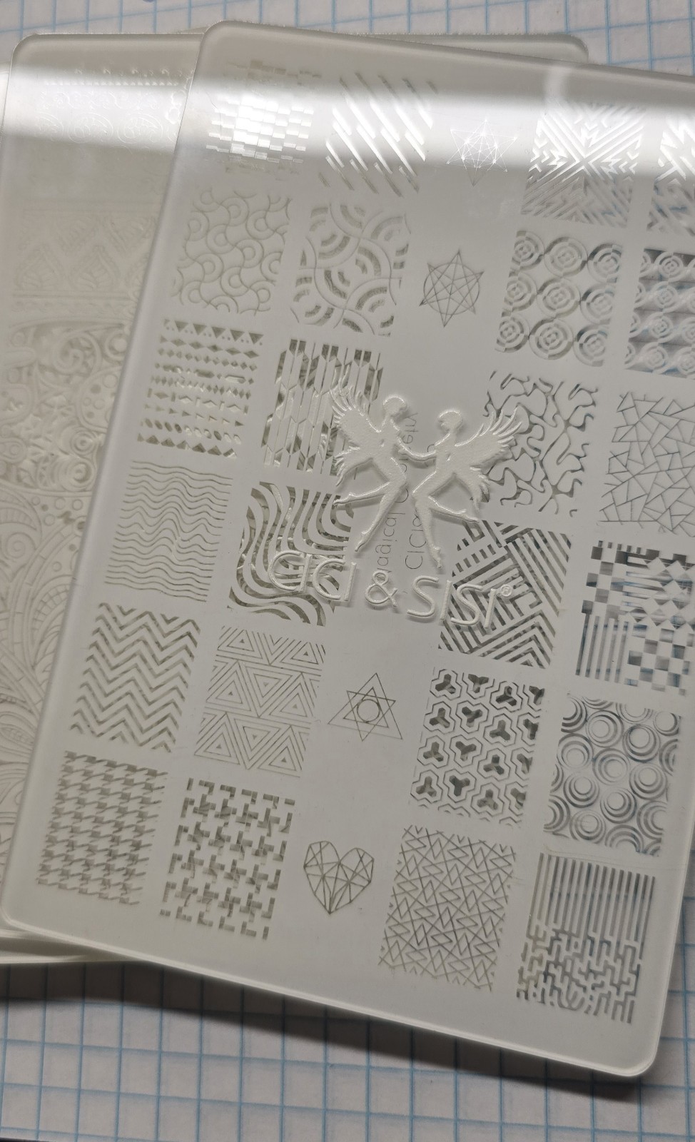 VINTAGE Cici & Sisi Nail Art Stamp Acrylic Plastic Plate Set Kit In Case HTF