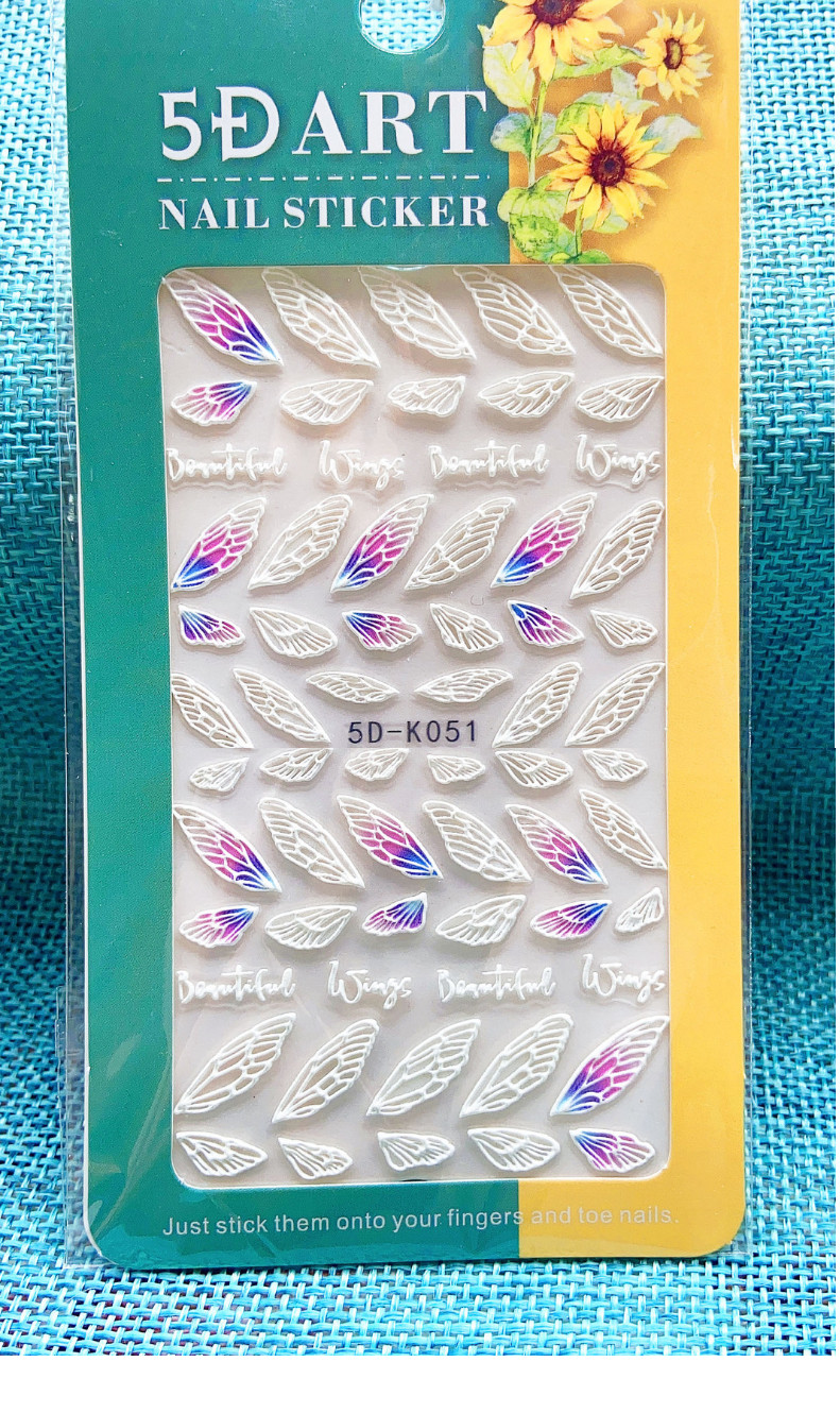 Angel Wings Wedding Princess 5D Nail Stickers Embossed Decal Nail Art Decoration