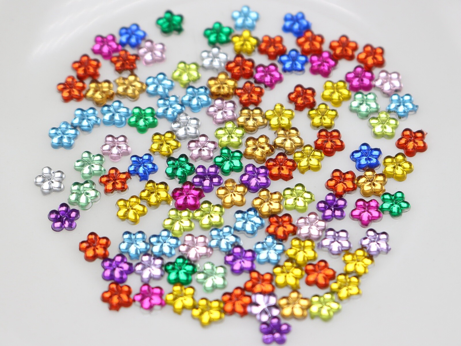 1000 Acrylic FlatBack Mini Flower Rhinestones Gems 4mm Tiny Nail Art Tips