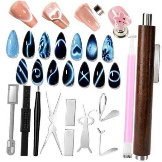 Set, Heart Rabbit French Cat Eye Gel Nail Tool Kit, 3-in-1 Cat Eye Magnet