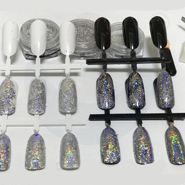 GALAXY HOLO FLAKES Chrome Flecks Unicorn Powder Holographic Nails Sequins
