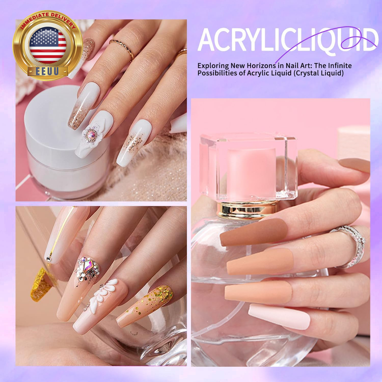 Arcylic Liquid Monomer 120Ml for Acrylic Nail Kit, Liquid Acrylic for Nails,Mono