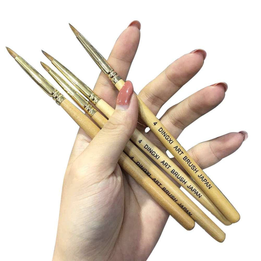 Art Painting Drawing Wooden Handle Round Kolinsky Nail Sable Hair Brush Tool F