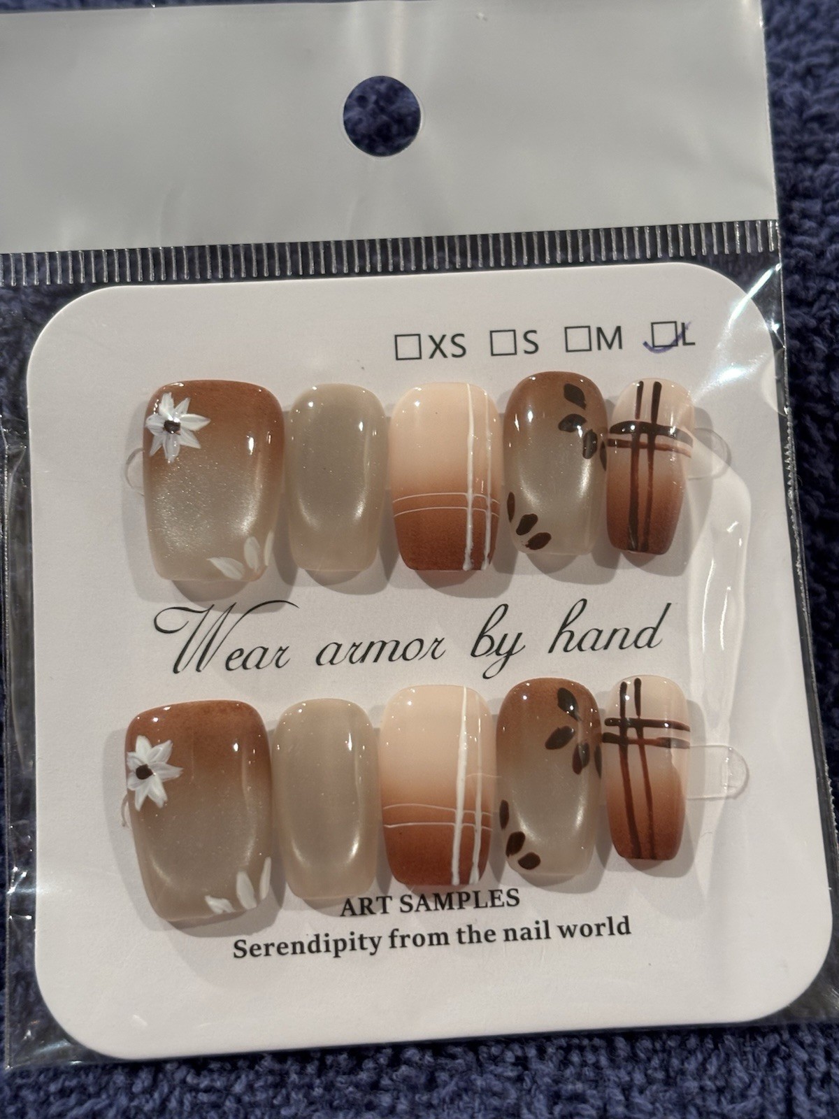 Press-On Nails Medium Length COFFIN. Size Large. 20 Pair