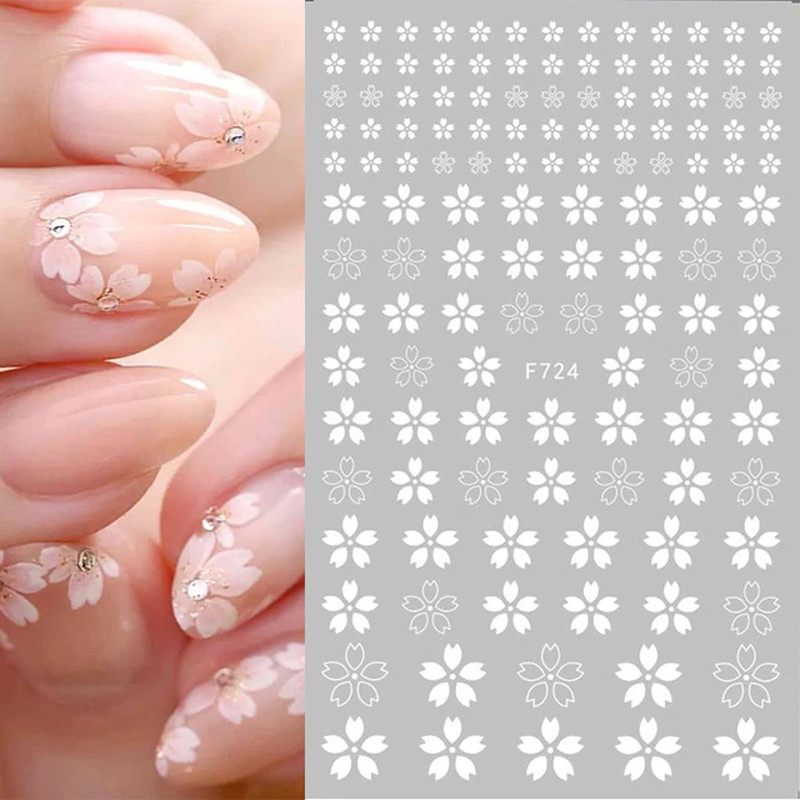 Nail Art Decals Summer Daisy Fruits White Florals Petals Flowers