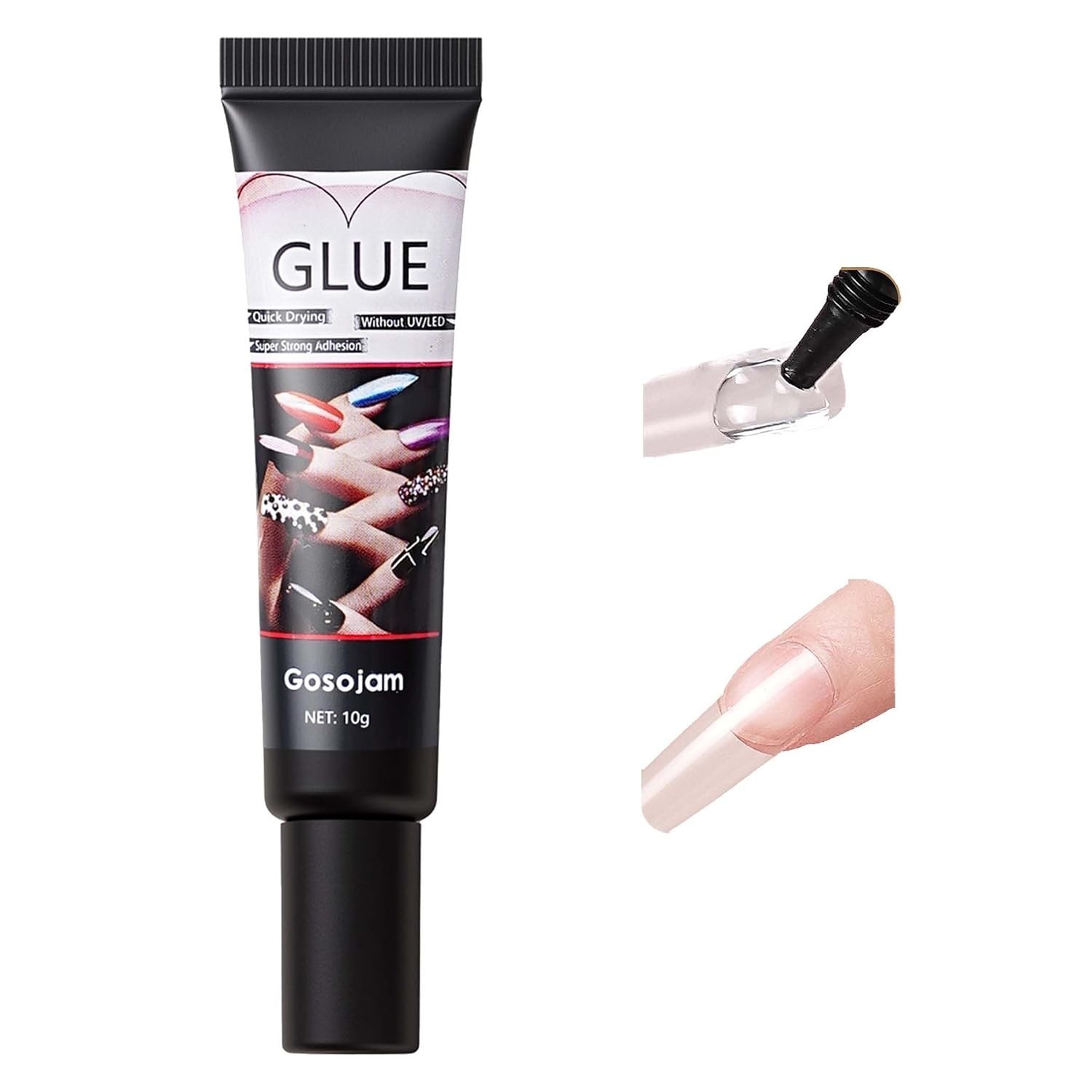 Super Strong Nail Glue for Acrylic Press-On Nails – No UV Light Needed, Fast-…