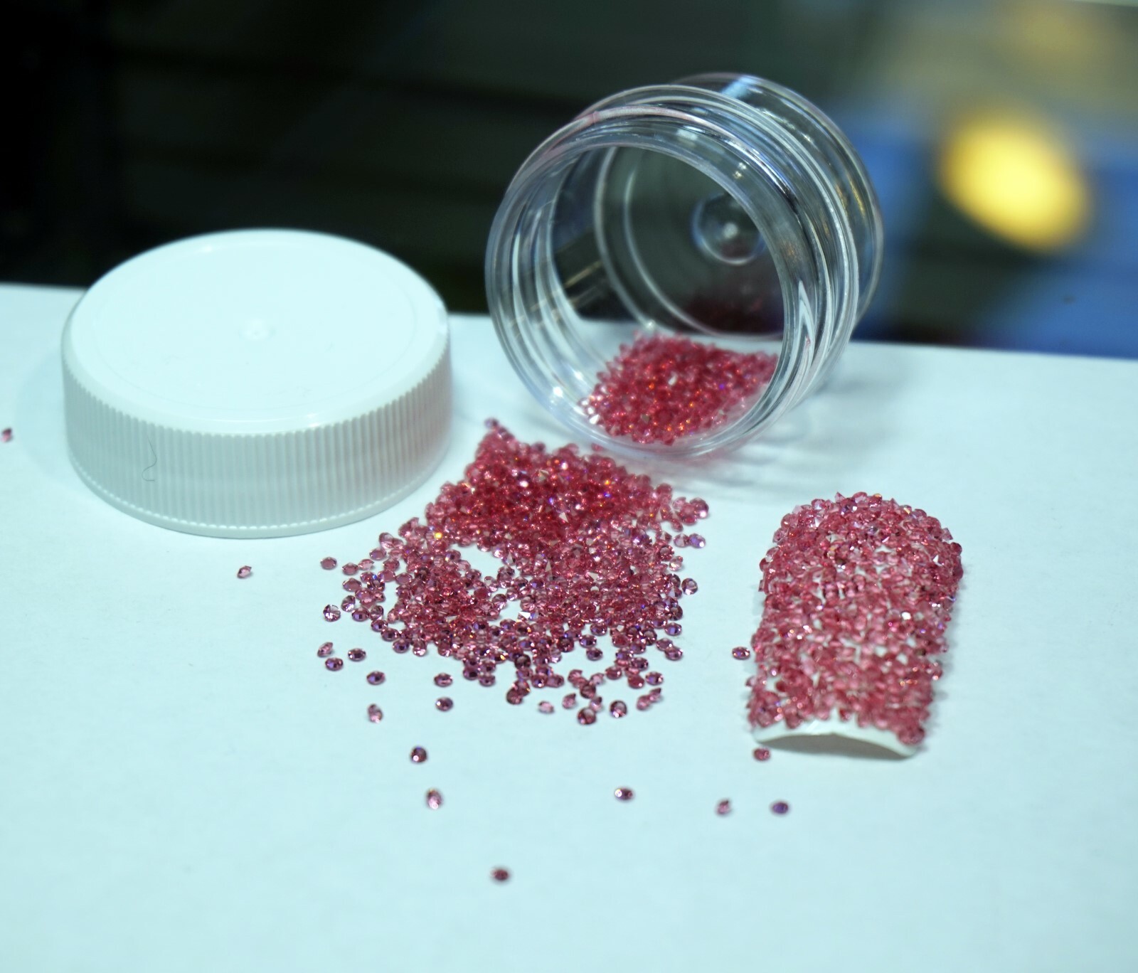 PREMIUM PINK CRYSTALS FOR NAILS 1000 Pixiecrystals Nail Art Small Gift