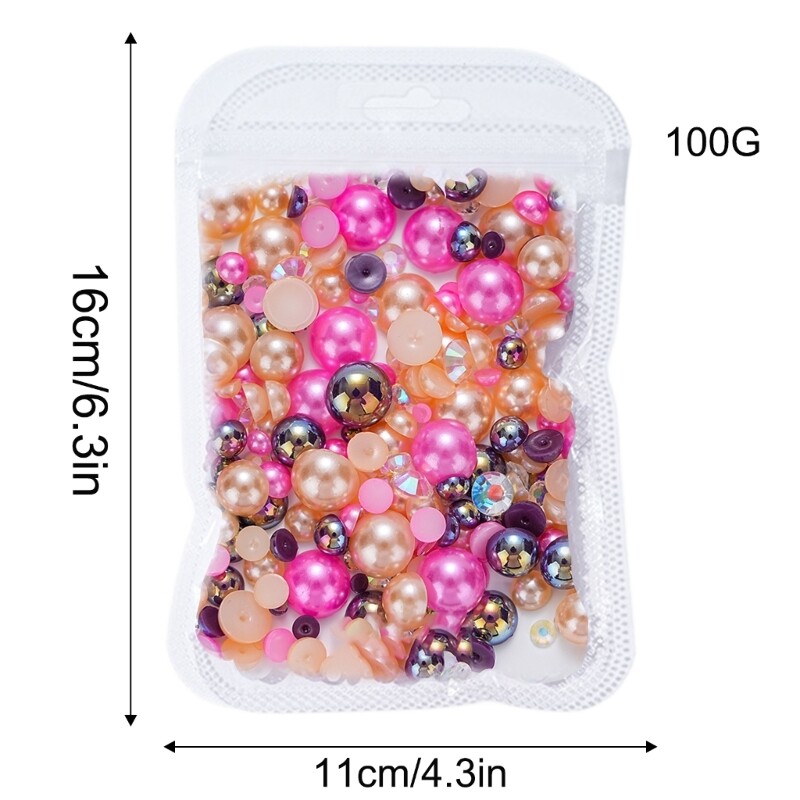Pearls 3d Nails Art Rhinestones Flat Back Half Round Pearls