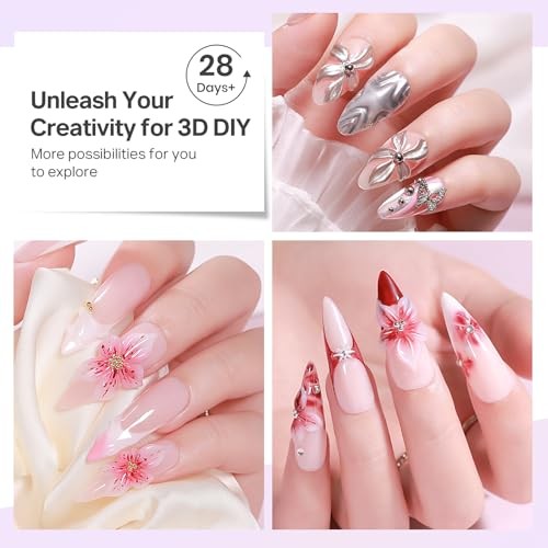 3D Nail Art Gel Clear and White Solid Builder Gel for Nails Clear& Milky White