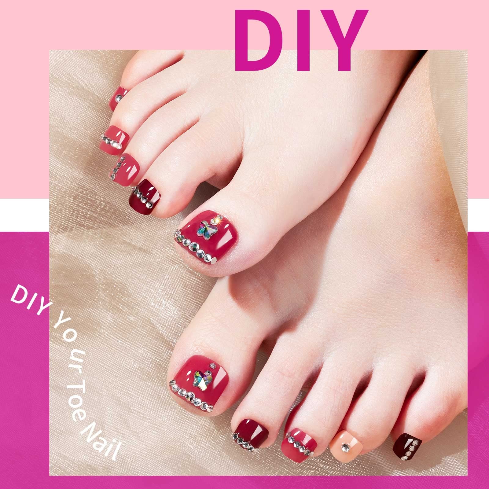 Teenitor Press On Toenail Tips with Glue, Clear 0 Fl Oz (Pack of 120),