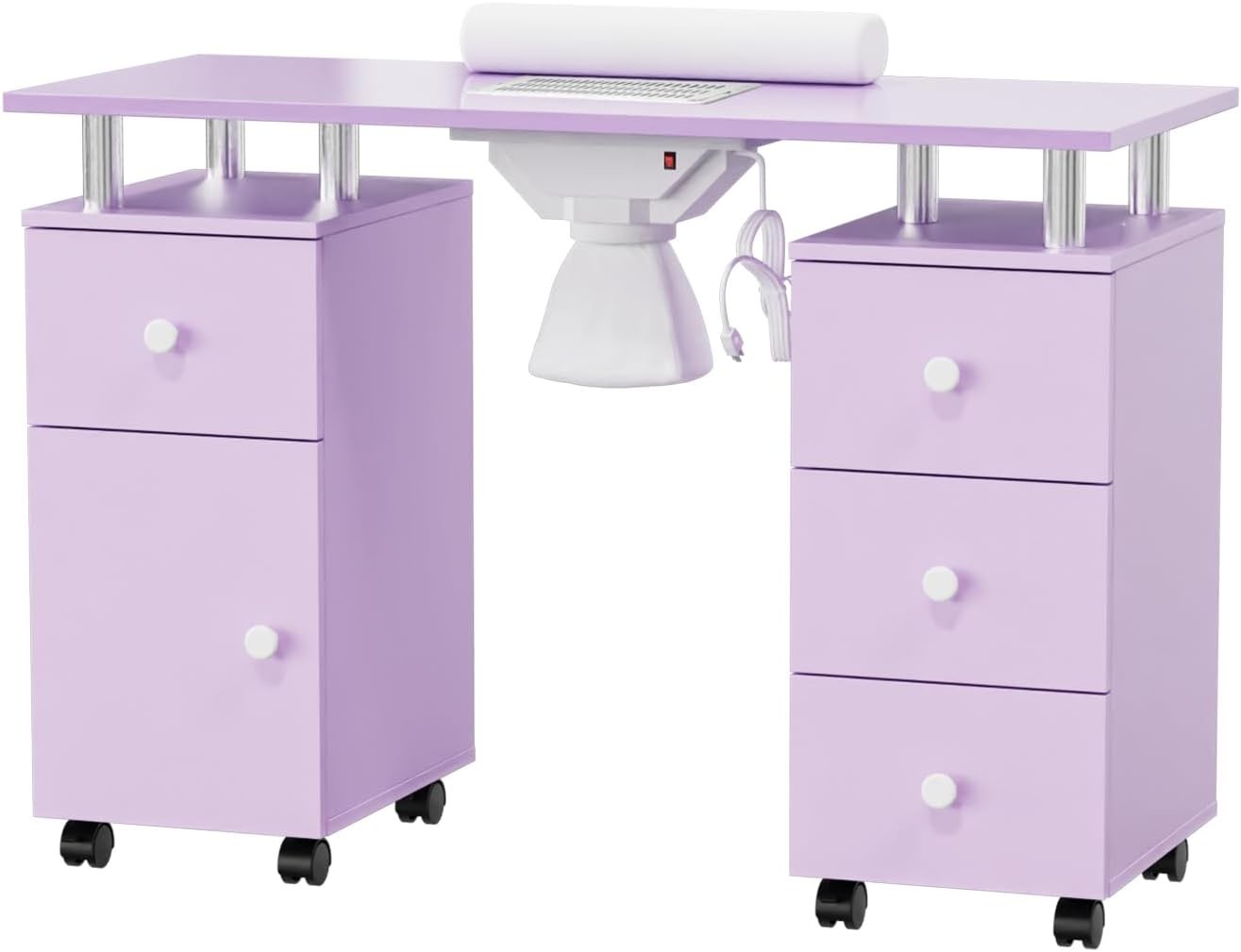 Manicure Table Nail Desk Nail Table Station with Dust Collector for Beauty Salon