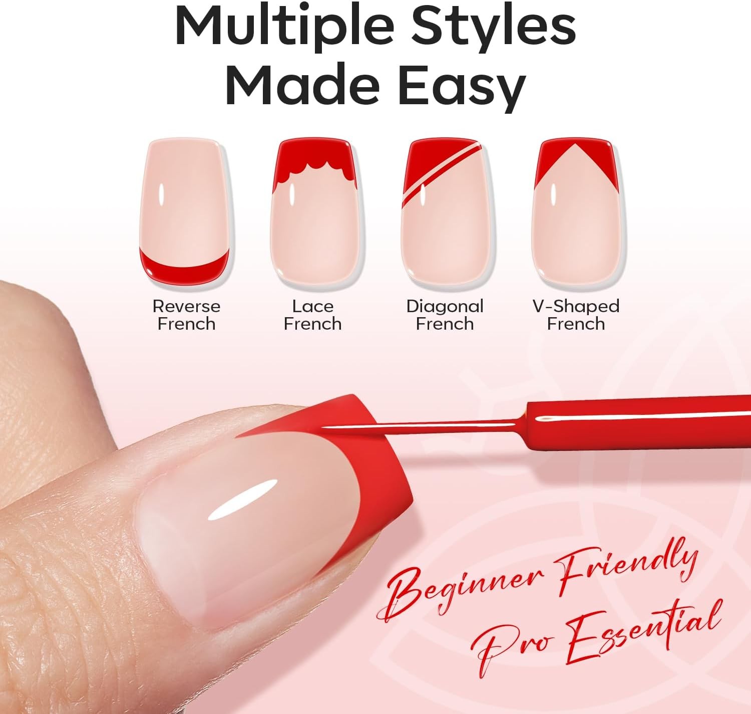 Red French Tip Liner l Polish, 15 ML Bright Red