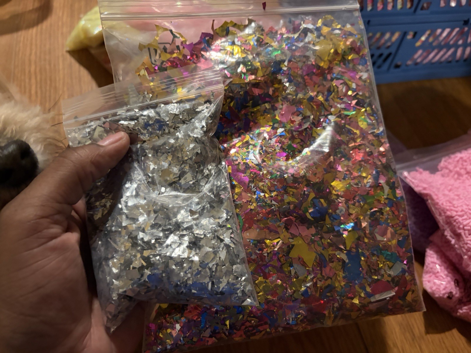 Big IRIDESCENT GLITTER FLAKES Nail Art Resin Craft Mylar Shreds