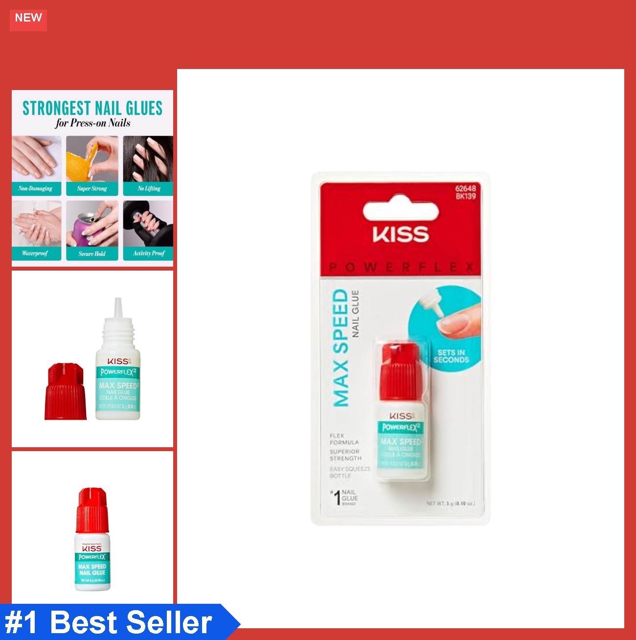 Nail Glue Fast Drying Strong Hold Nozzle Applicator for Fake Nails Tips Wraps
