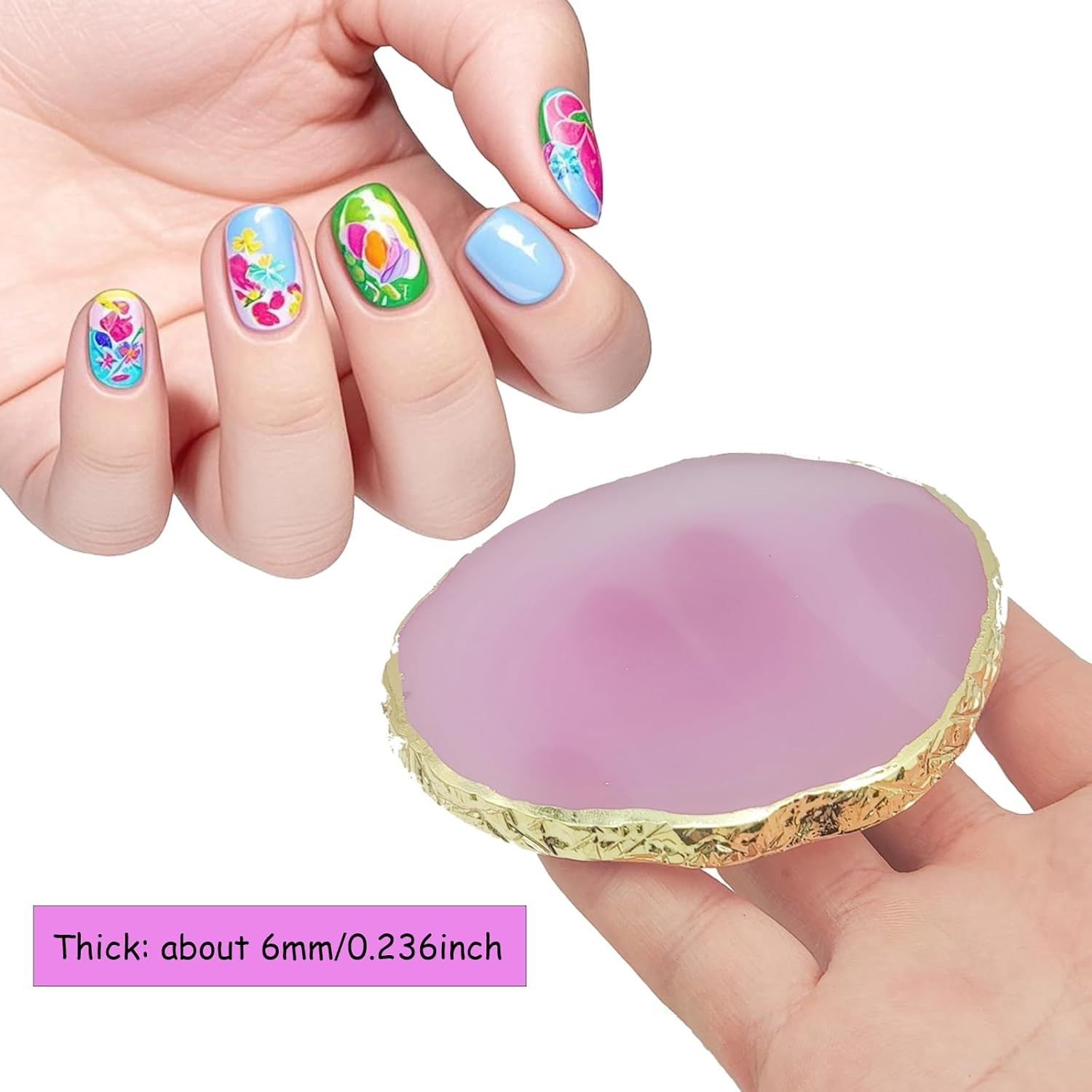 Resin Nail Art Palette, Gel Nail Polish Mixing Palettes Makeup Color Pallet Nail