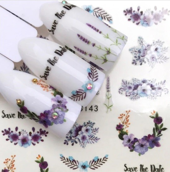 Flower, Floral Nail Art Water Decals DIY Nail (Group 4)